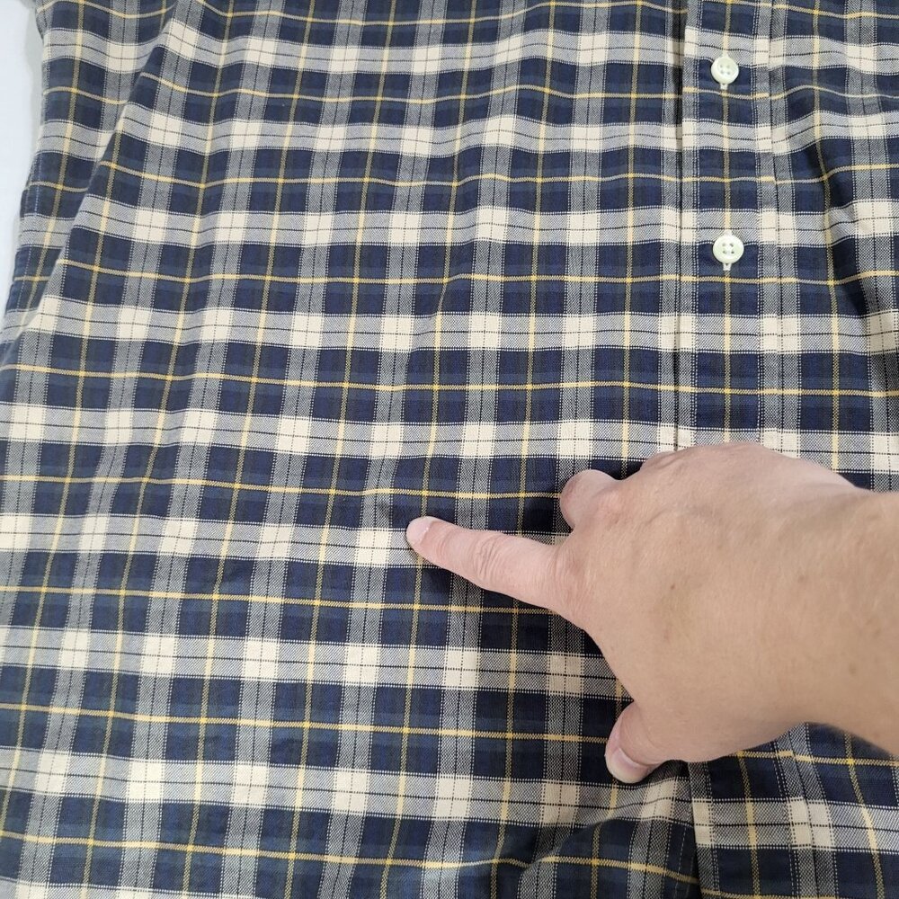 Ralph Lauren Men's Large Long Sleeve Button Down Shirt Plaid Blue Yellow - Picture 7 of 10